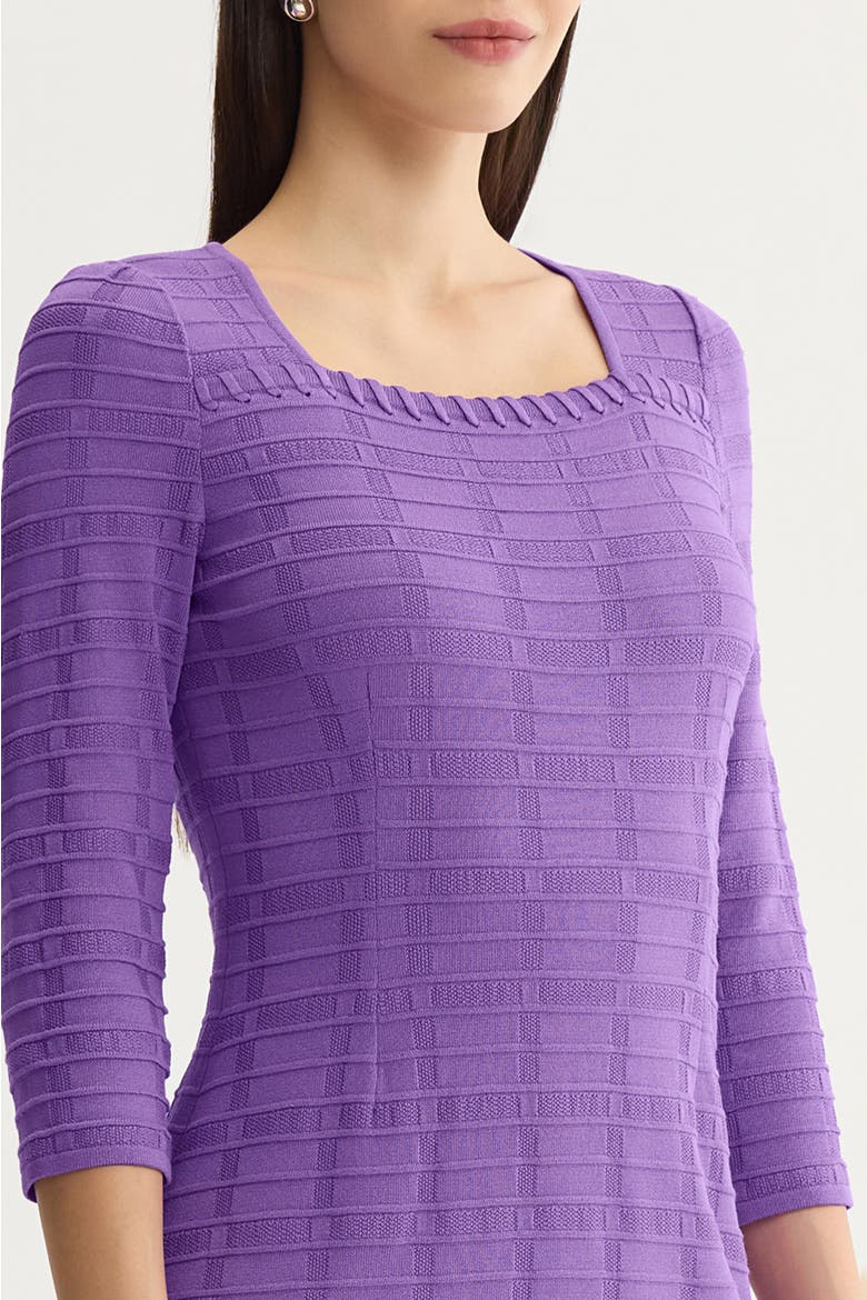 Textured Soft Knit Sheath Dress, Alternate, color, Sunset Purple