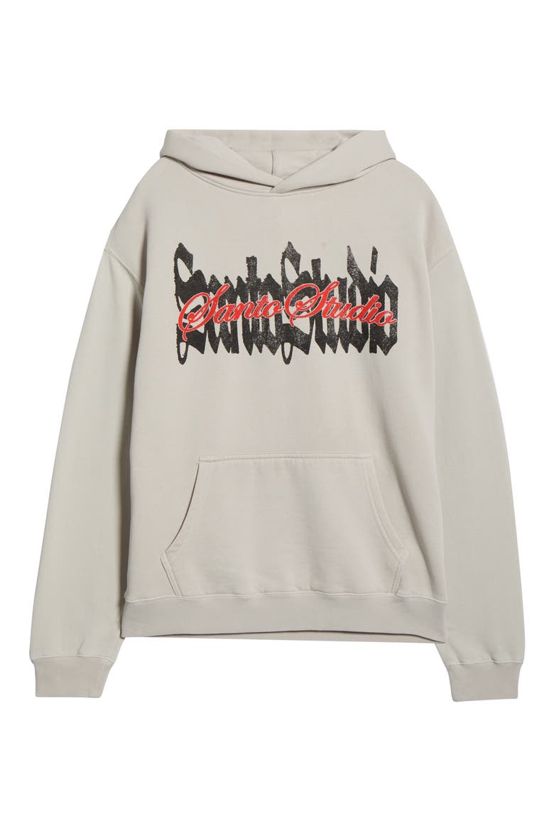 Script Logo Cotton Fleece Hoodie, Alternate, color, OFF-WHITE