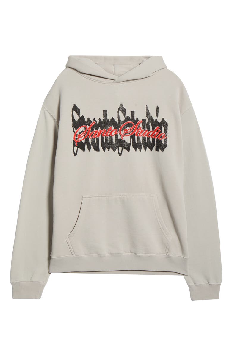 SANTO STUDIO Script Logo Cotton Fleece Hoodie, Alternate, color, Off-White