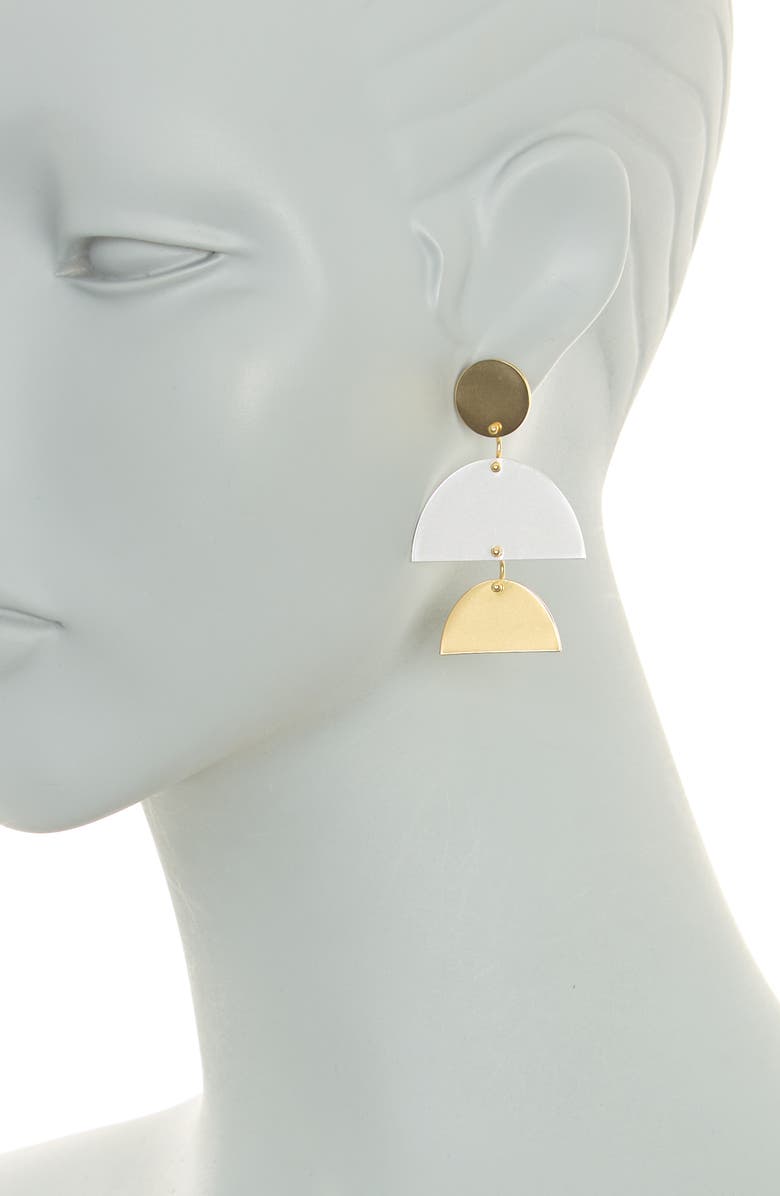 Madewell Sculpture Statement Earrings, Alternate, color, Mixed Metal
