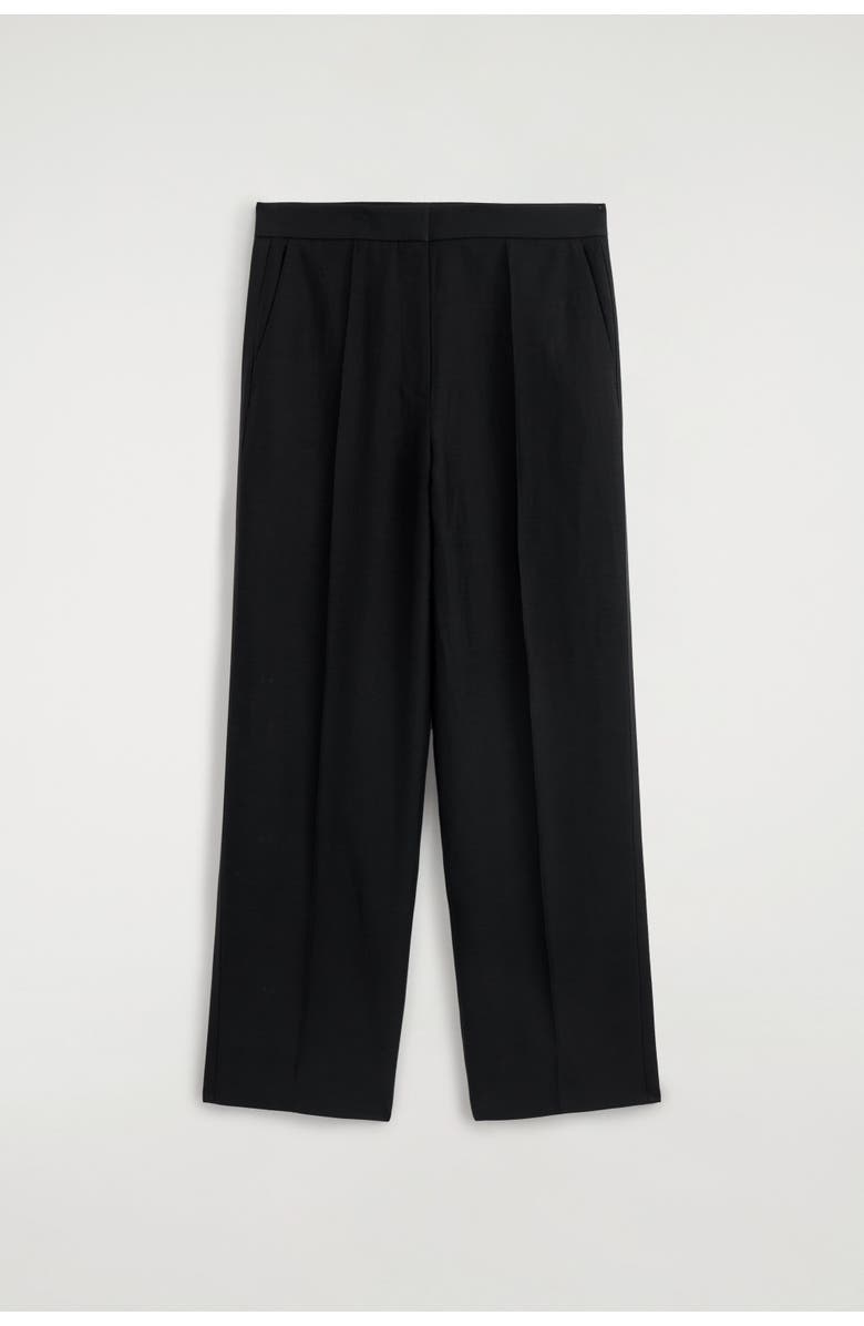 COS Tailored Linen-Blend Straight-Leg Pants, Alternate, color,