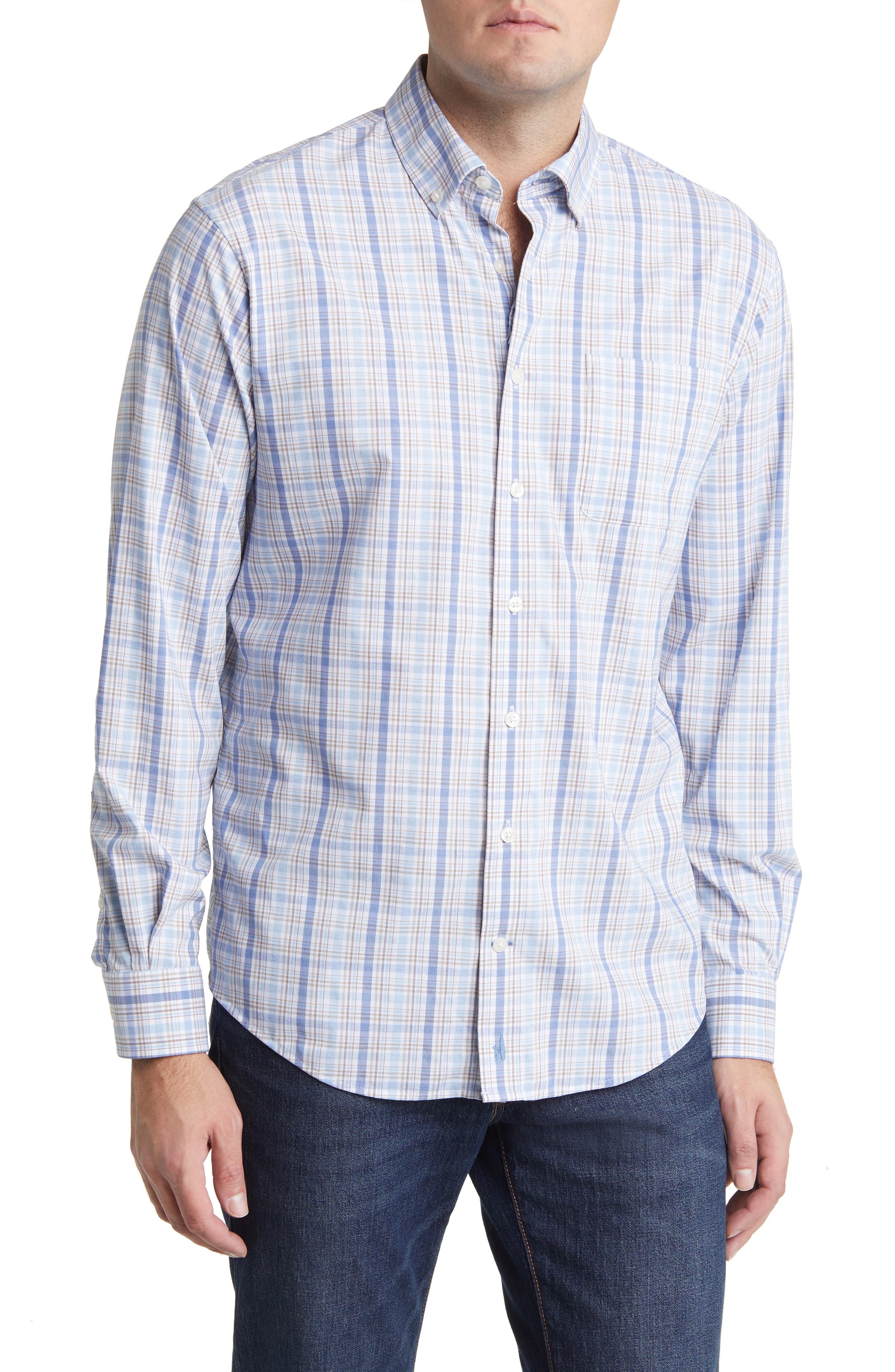 johnnie-O Hackel Plaid Stretch Button-Down Shirt (Men) | Nordstrom