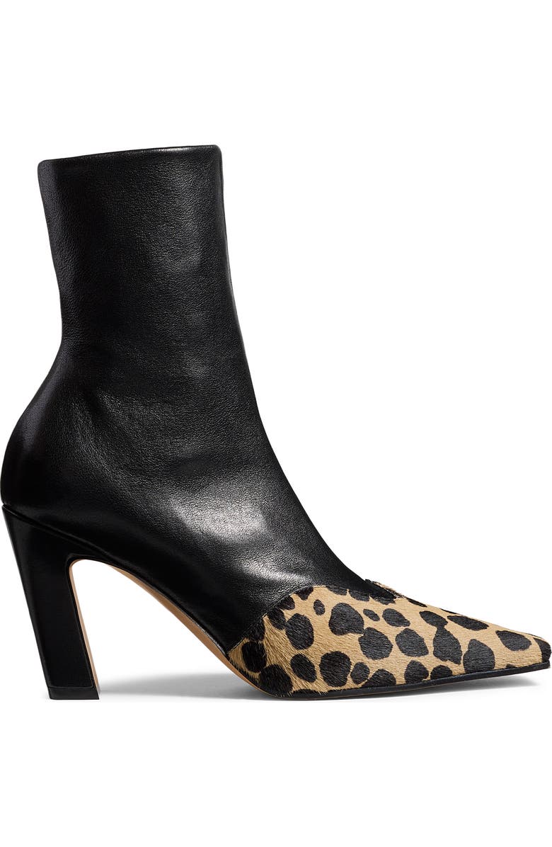 Khaite Nevada Square Toe Sock Bootie, Alternate, color, Camel / Black