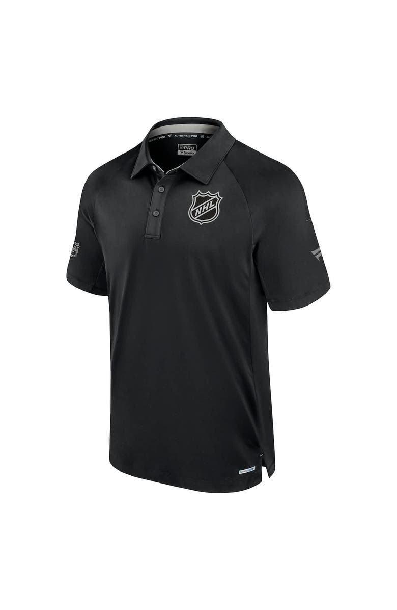FANATICS Men's Fanatics  Black NHL Authentic Pro Rink Raglan Polo, Alternate, color, Black