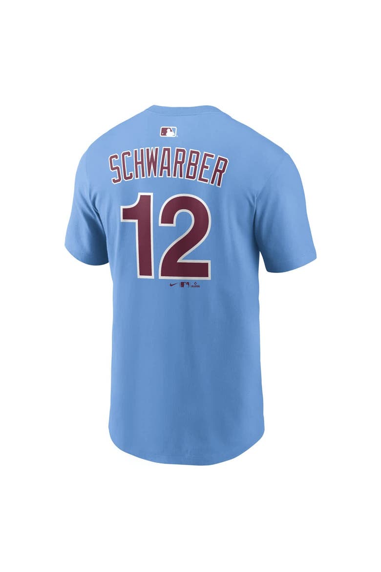 Men's Nike Kyle Schwarber Light Blue Philadelphia Phillies Name & Number T-Shirt, Alternate, color, Light Blue