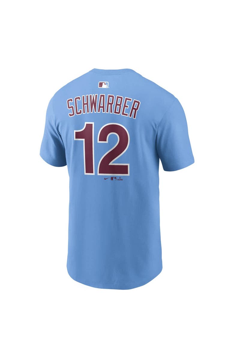 Nike Men's Nike Kyle Schwarber Light Blue Philadelphia Phillies Name & Number T-Shirt, Alternate, color, Light Blue