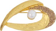 Panacea Pavé Faux Pearl Brooch