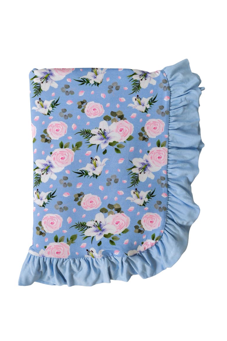 Lillian Ruffle Toddler Blanket, Alternate, color, Blue