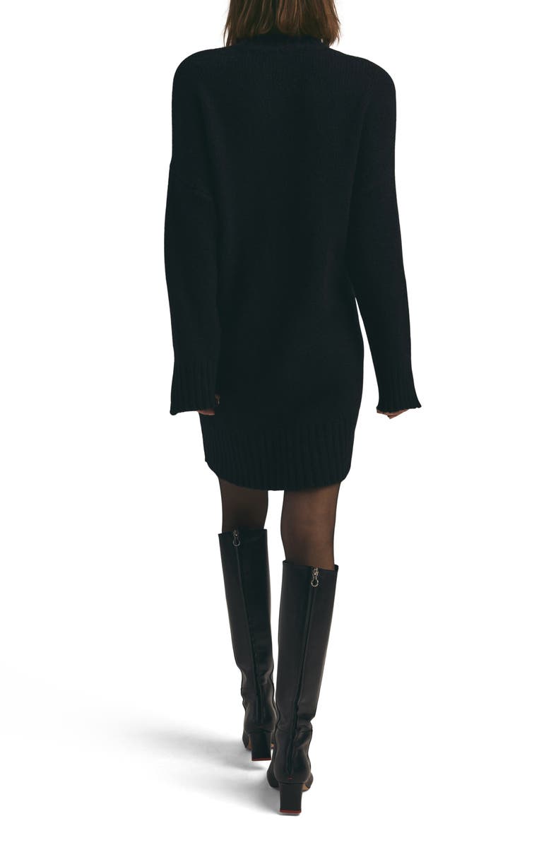 Favorite Daughter The St. James Long Sleeve Wool & Cashmere Blend Turtleneck Sweater Dress, Alternate, color, Black