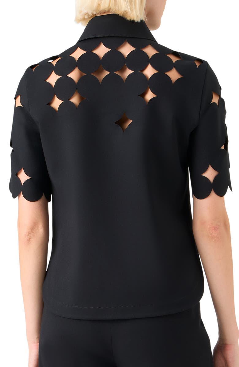 Akris punto Dot Cutout Top, Alternate, color, Black