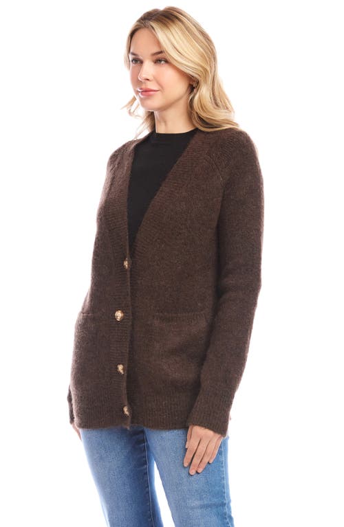 Karen Kane V-neck Cardigan In Brown