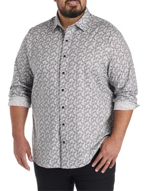 Big & Tall Tonal Dotted Sport Shirt