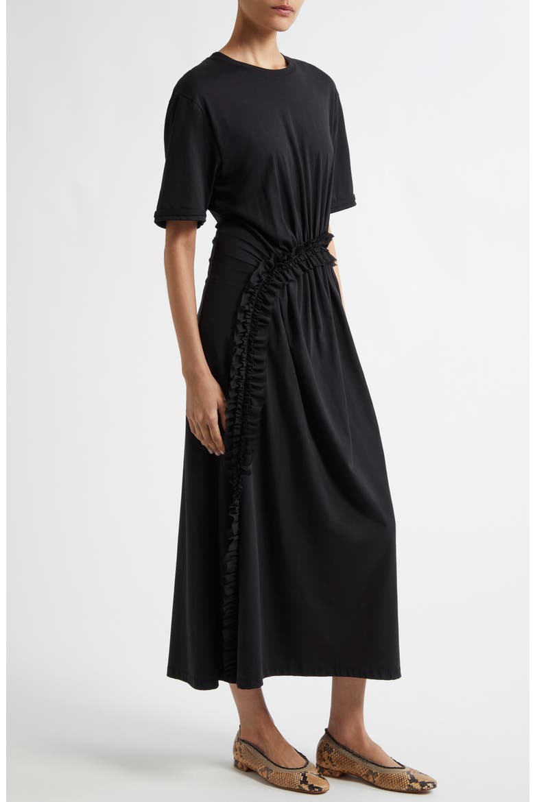 Lilia Organic Cotton Midi Dress, Alternate, color, NOIR