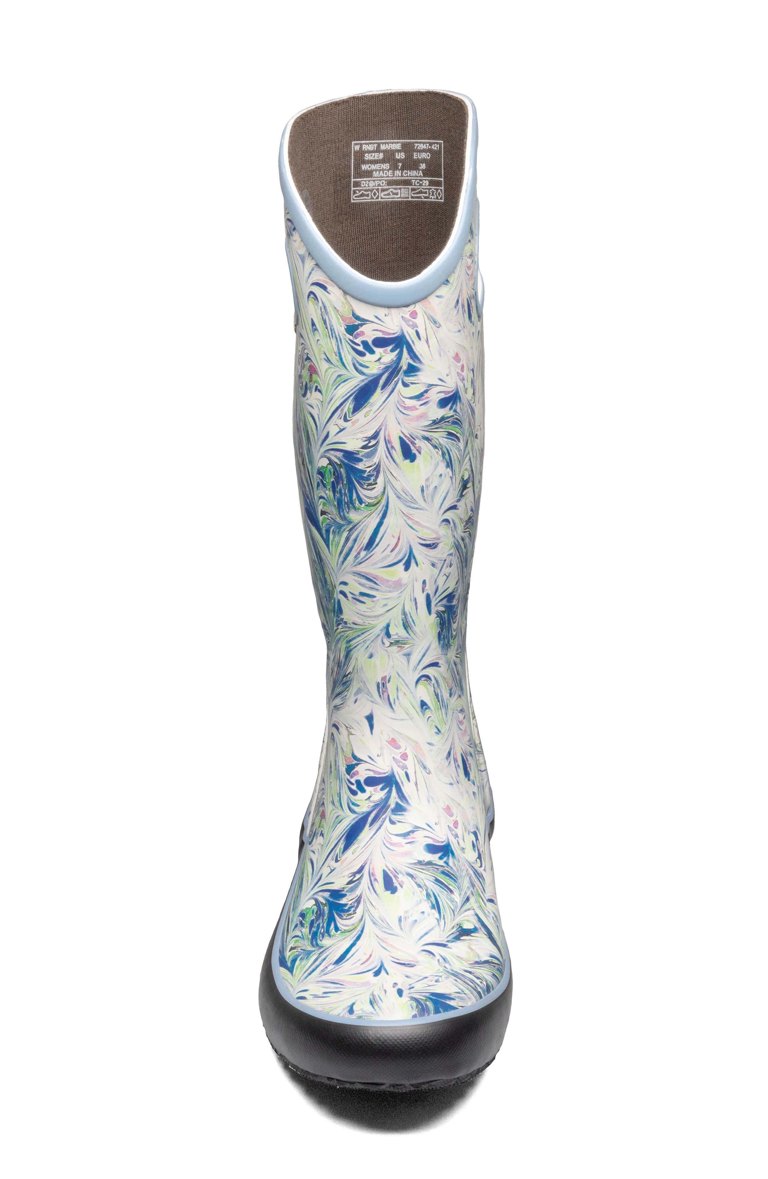 Bogs Marble Print Waterproof Rain Boot, Alternate, color, 