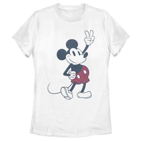 Women's Mickey & Friends Plaid Mickey Mouse Retro  Graphic T-Shirt