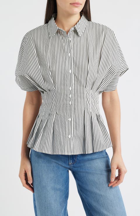Pleat Waist Dolman Shirt