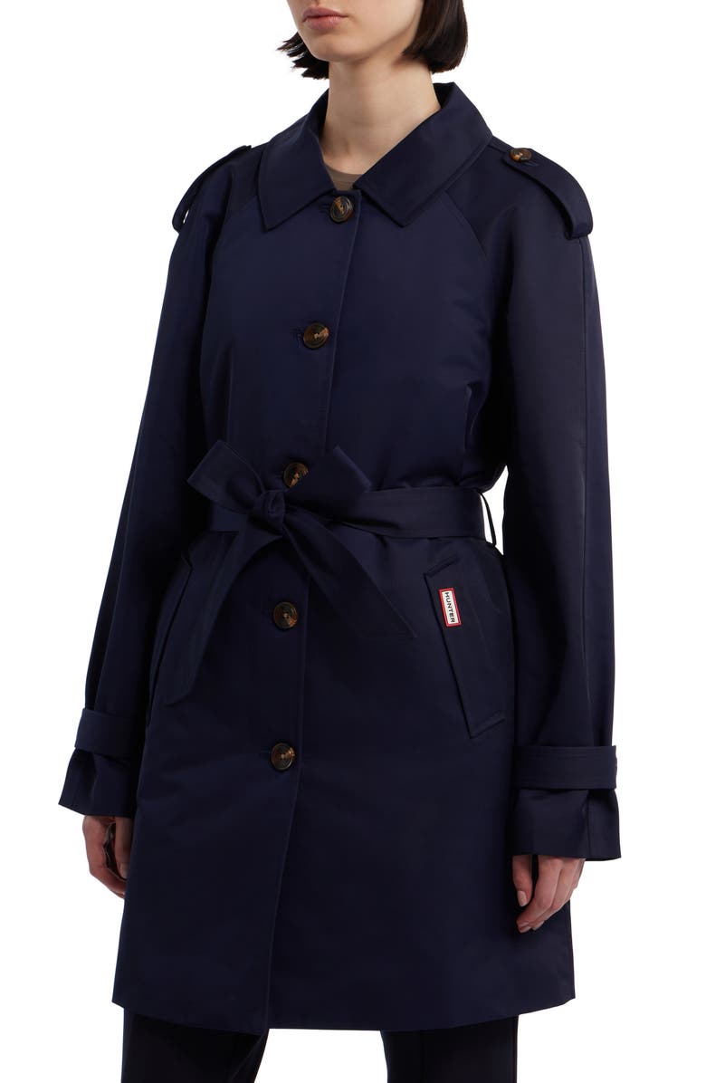 Hunter Stacy Water Resistant Trench Coat, Alternate, color, Navy