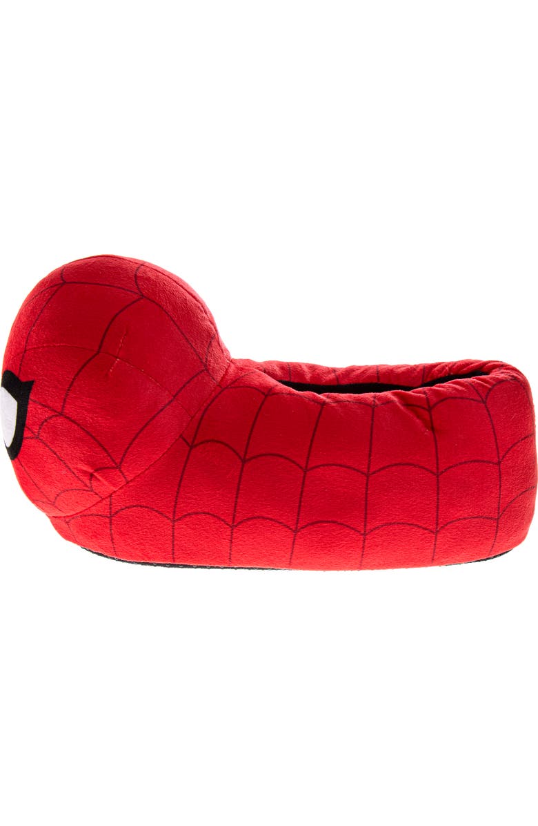 Spider-Man Marvel Spiderman Slippers Cozy, Plush, and Fun House Shoes, Alternate, color, Red