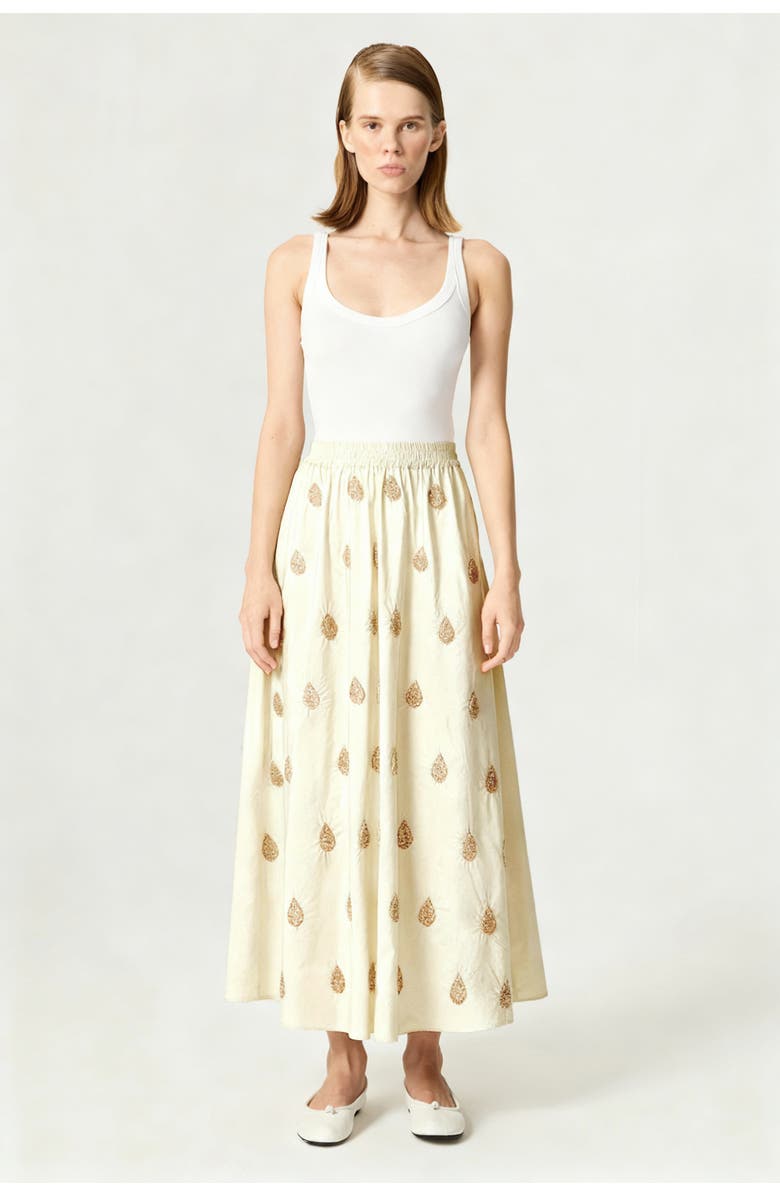 Nocturne Beaded Embroidered Maxi Skirt, Alternate, color, Ivory