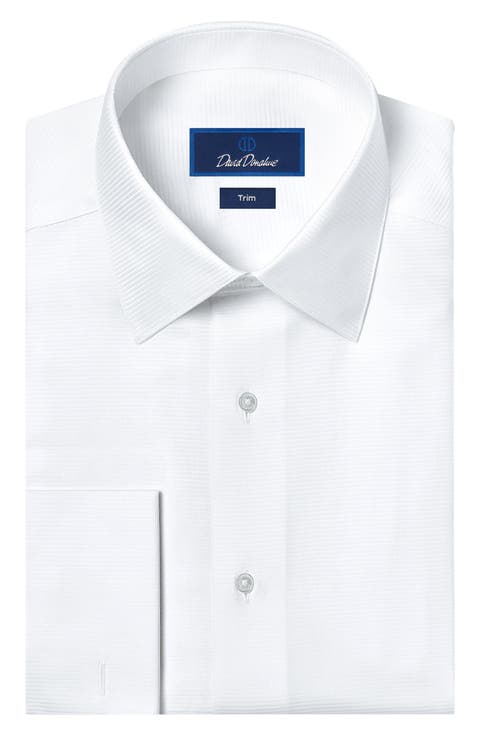 Trim Fit Horizontal Rib French Cuff Formal Shirt
