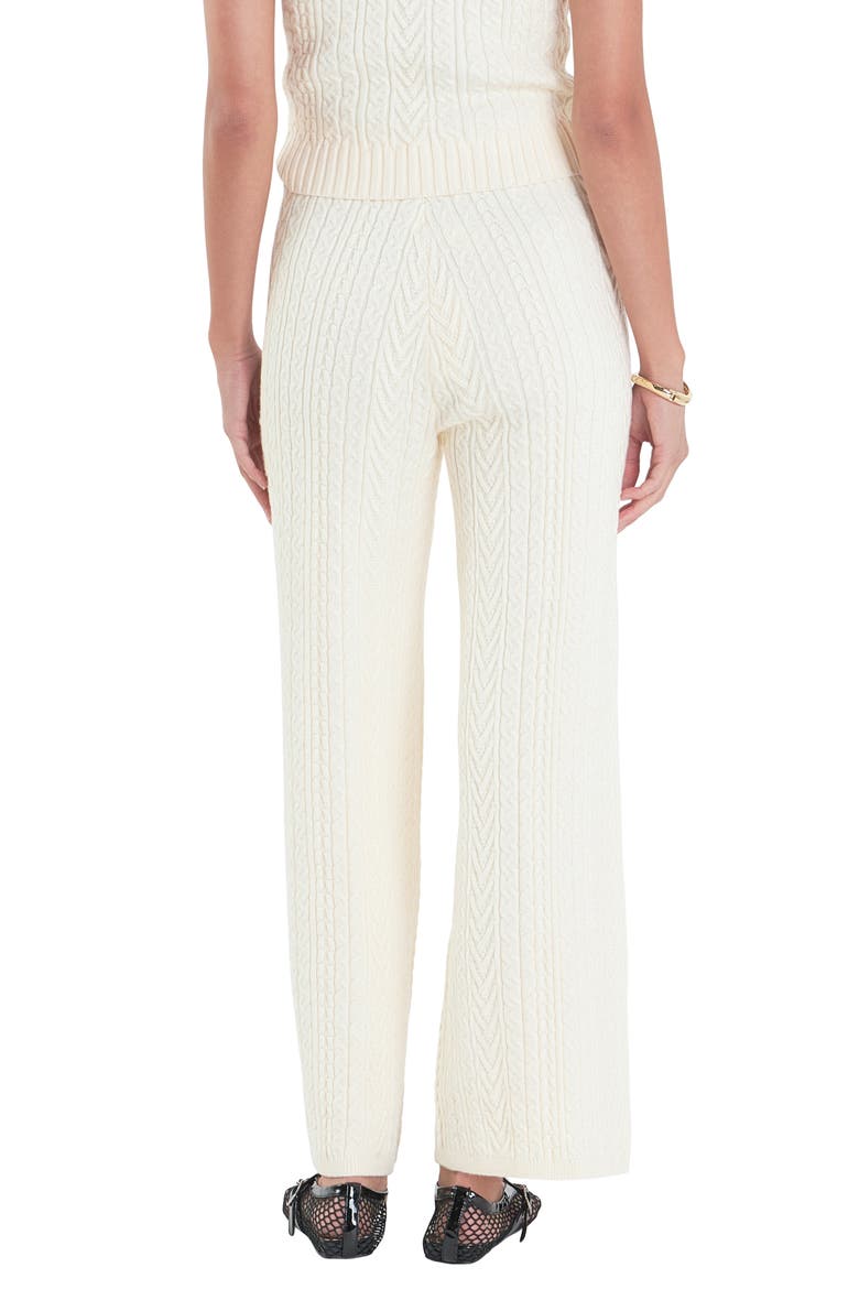 Tie Waist Cable Stitch Pants, Alternate, color, IVORY