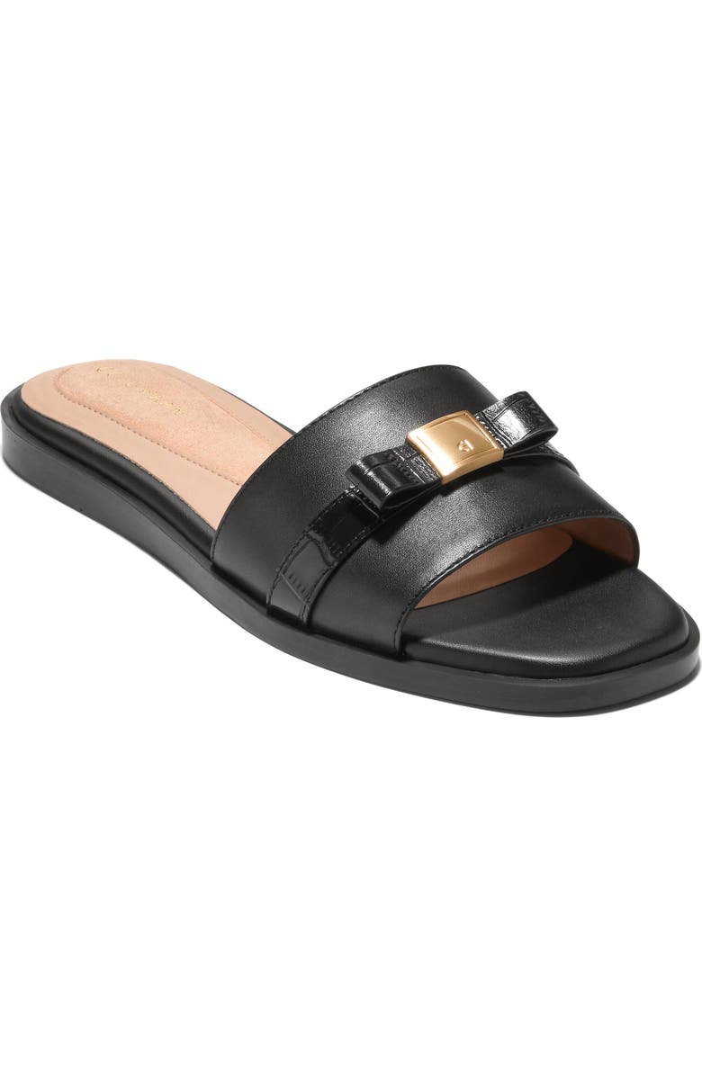 Cole Haan Go-To Emalia Slide Sandal, Main, color, Black/ Black Croc Print