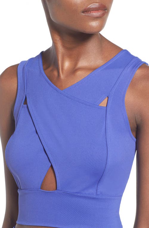 Leith Crossover Front Crop Top In Blue