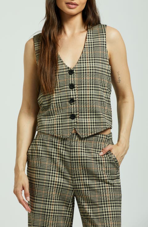 Plaid Relaxed Fit Vest