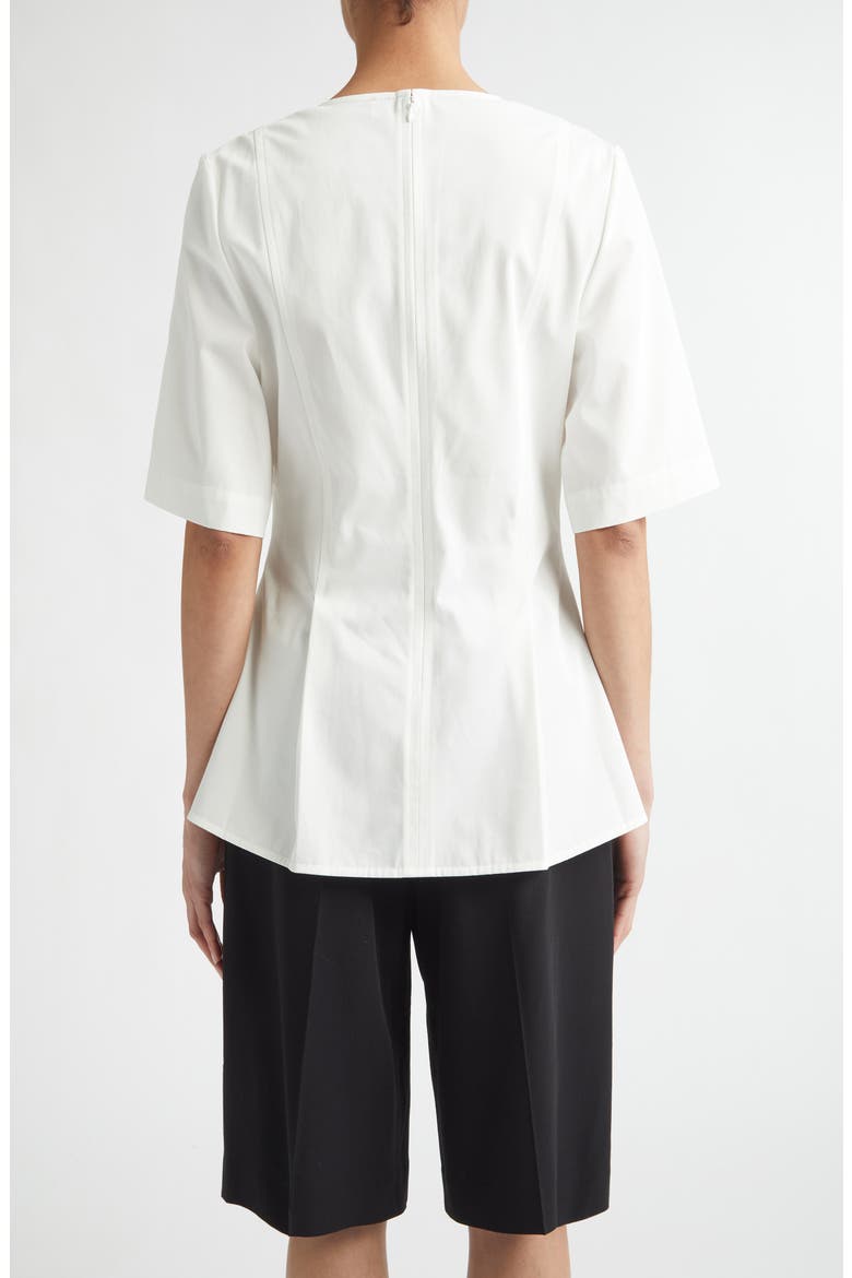 Tailored Cotton Tunic Top, Alternate, color, WHITE