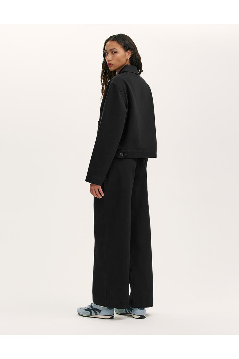 Kelsie Cotton Canvas Button Front Jacket, Alternate, color, Black