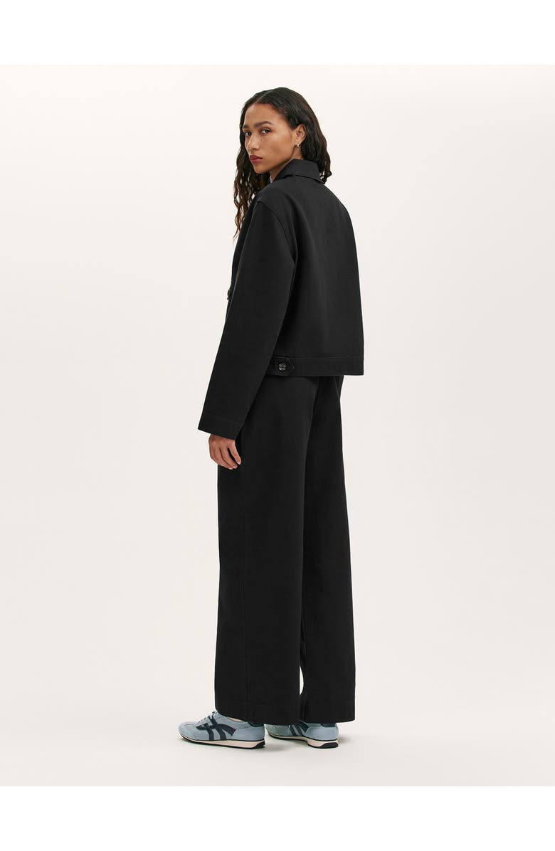 Finery London Kelsie Cotton Canvas Button Front Jacket, Alternate, color, Black