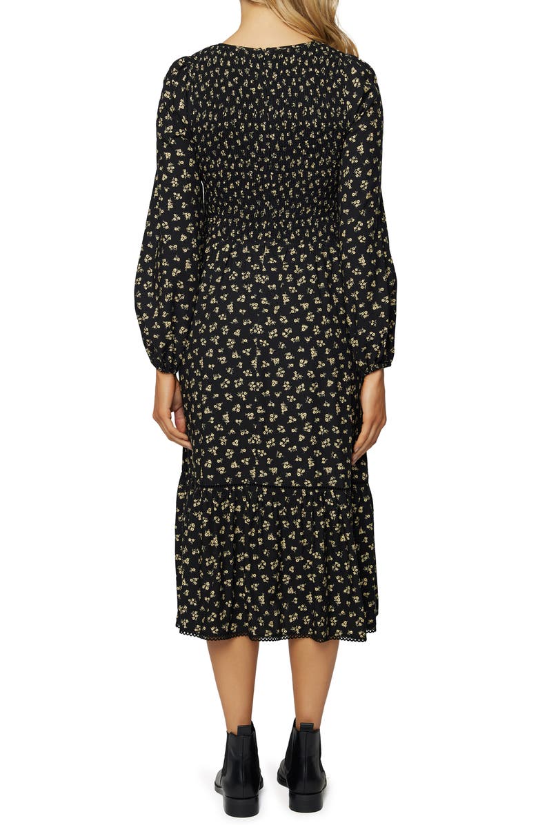 Lost + Wander Twilight Dreams Floral Long Sleeve Dress, Alternate, color, Black Cream Floral