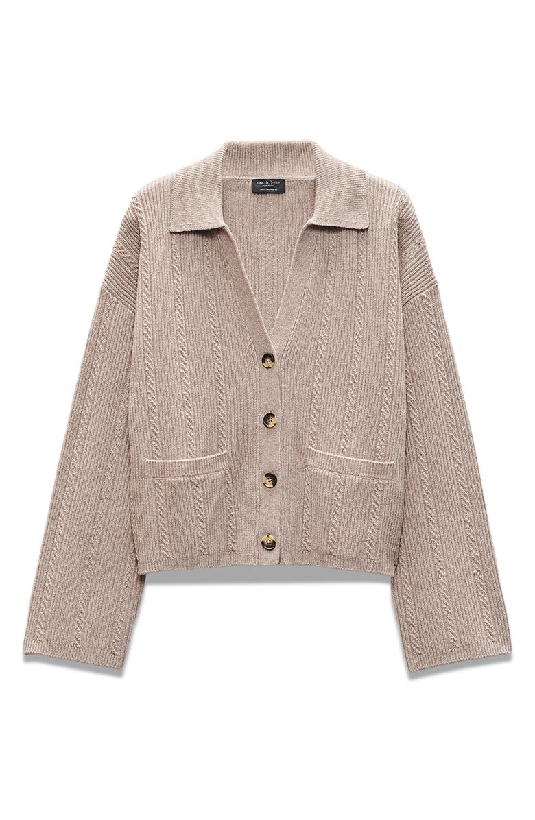 rag & bone Maud Boxy Cashmere Cardigan, Alternate, color, Oatmeal