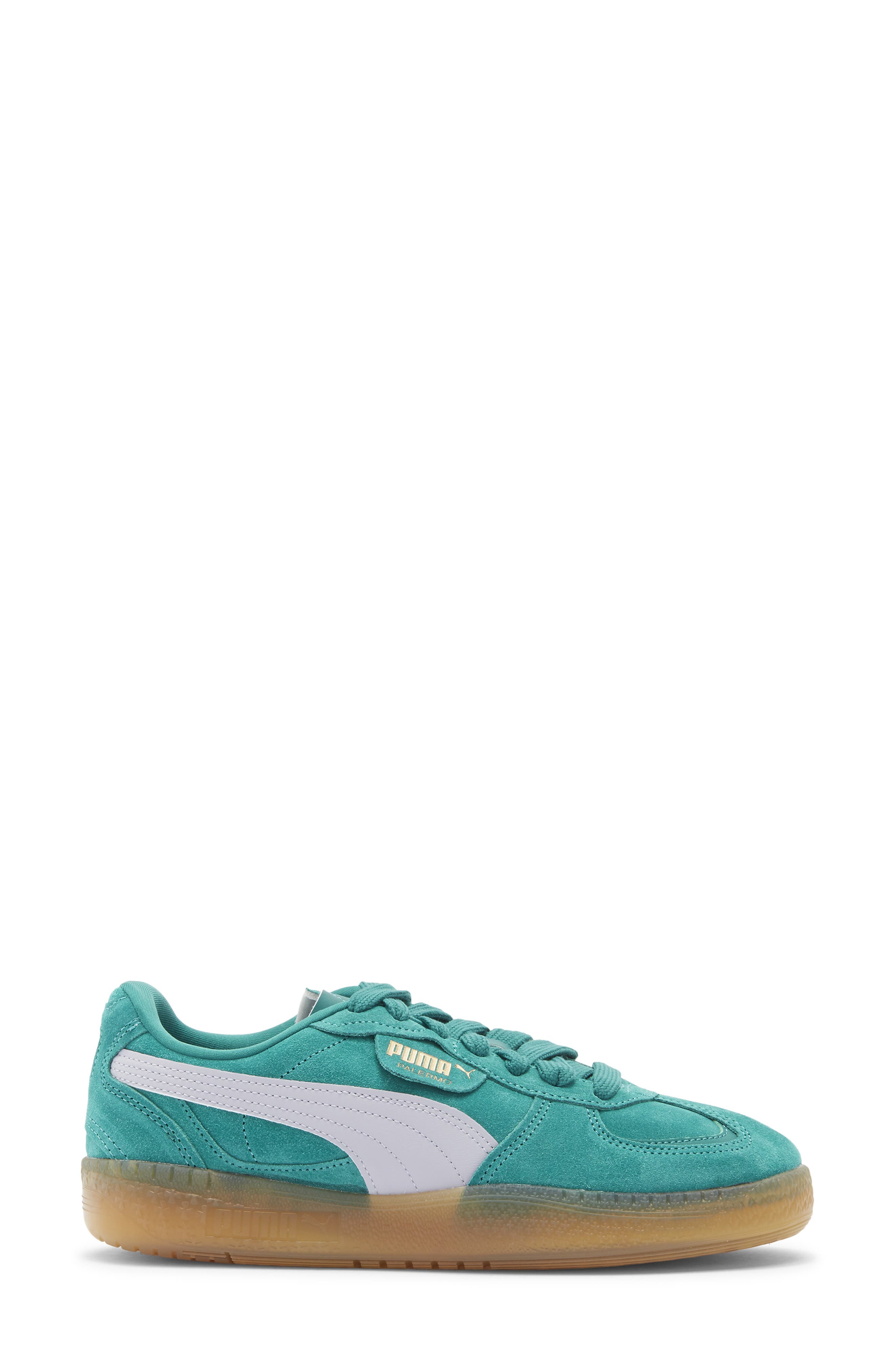 PUMA Palermo Moda Xtra Gum Rubber Sneaker, Alternate, color, Wild Green/ Lilac Crush