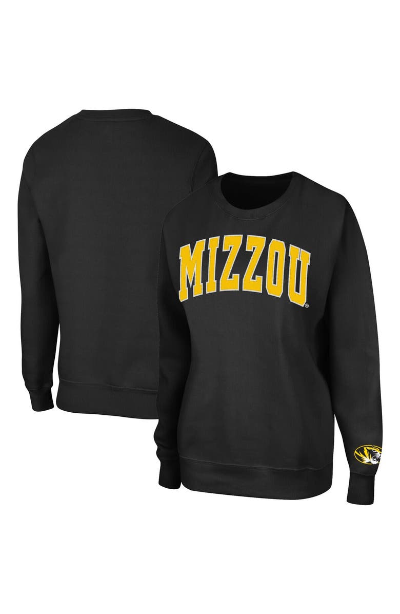 COLOSSEUM Women's Colosseum Black Missouri Tigers Campanile Pullover Sweatshirt, Main, color, Black