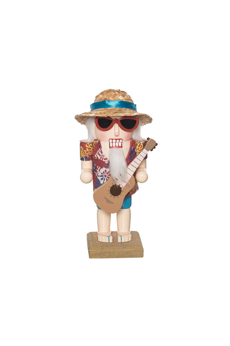 Nutcracker W/Guitar Figurine, Main, color, Red