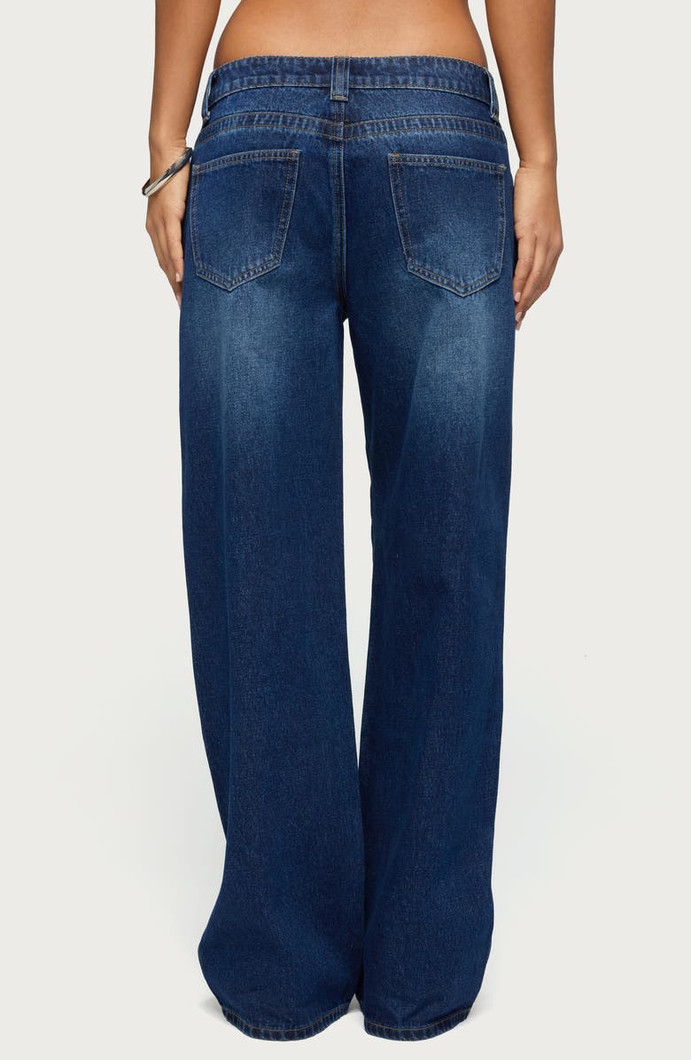 EDIKTED Rivka Low Rise Wide Leg Jeans, Alternate, color, Dark-Blue-Washed