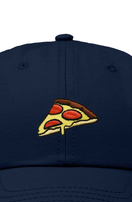 Dalix Pizza Slice Embroidered Dad Hat In Navy Blue