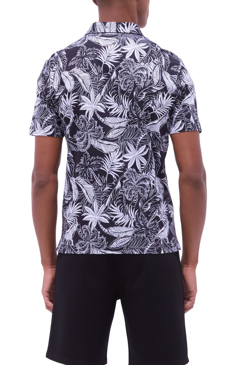 Bugatchi Hendrix Digital Leaf Print Pima Cotton Polo, Alternate, color,
