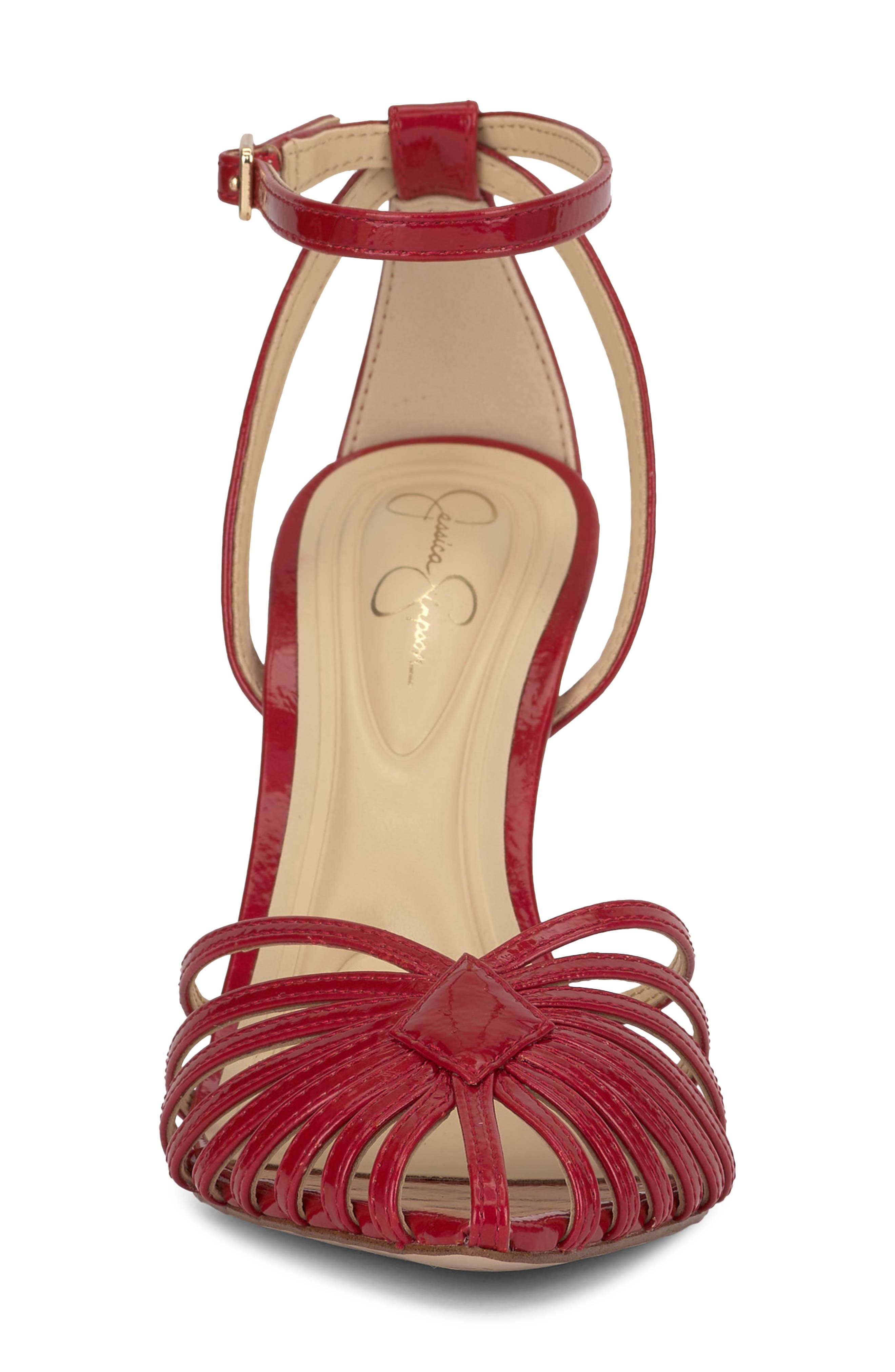 Paveri Ankle Strap Pointed Toe Pump, Alternate, color, RED MUSE