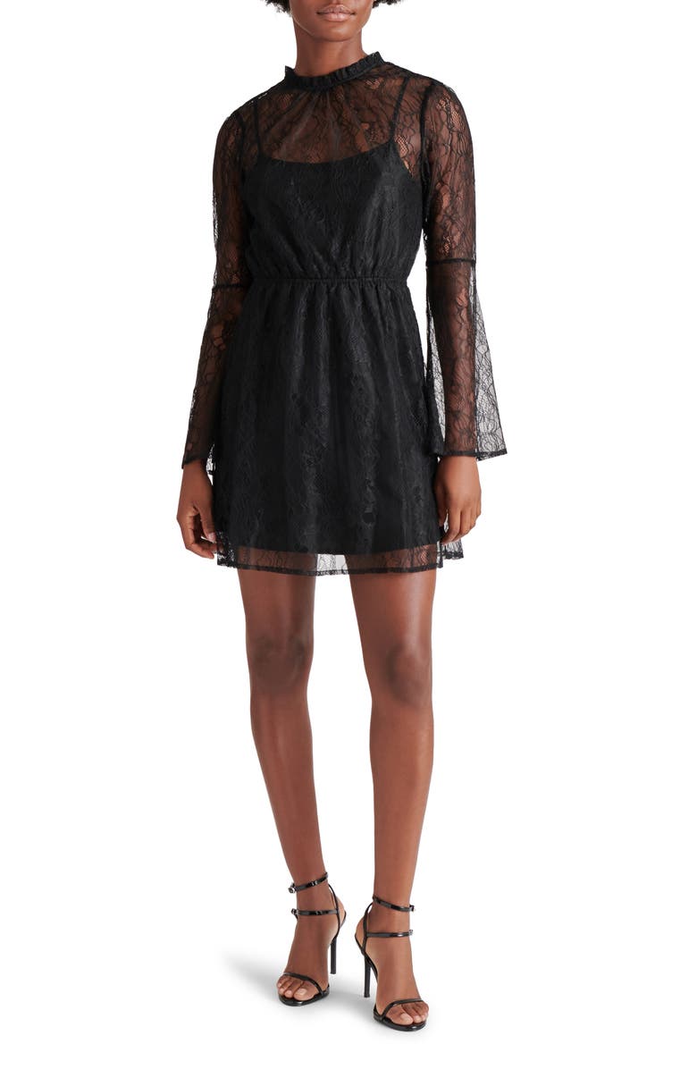 Steve Madden Lace Long Sleeve Dress, Main, color, 