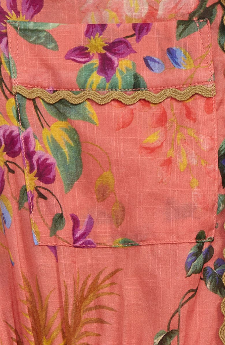 Zimmermann Kids' Tropicana Print Cotton Romper, Alternate, color,