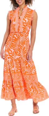 London Times Ruffle Tiered Maxi Dress