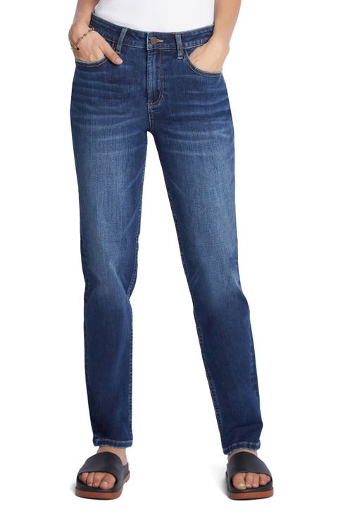 Clever High Waist Slim Straight Leg Jeans