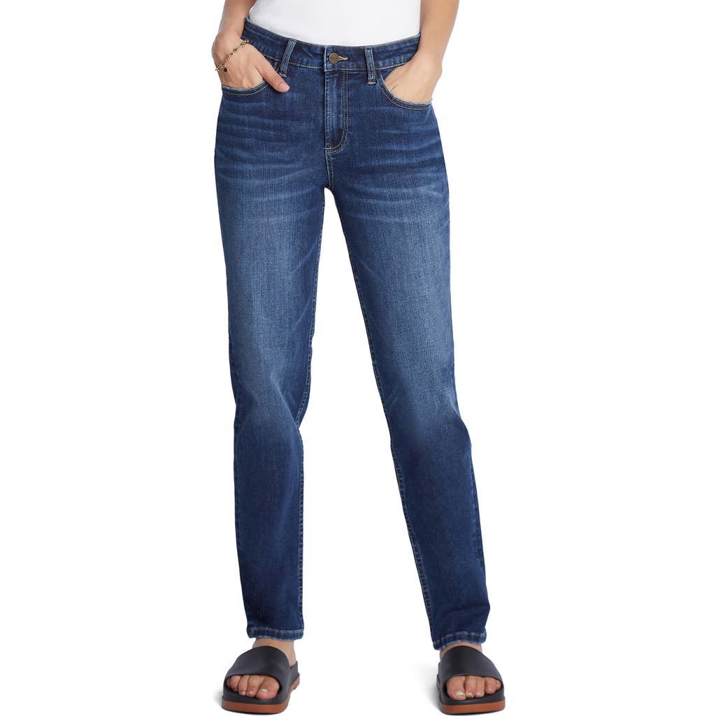 Hint Of Blu Clever High Waist Slim Straight Leg Jeans In Malibu