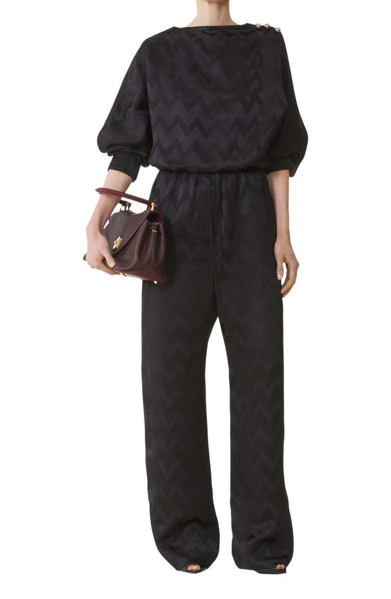 Lanvin Fluid Pants In Jacquard Viscose, Alternate, color, 