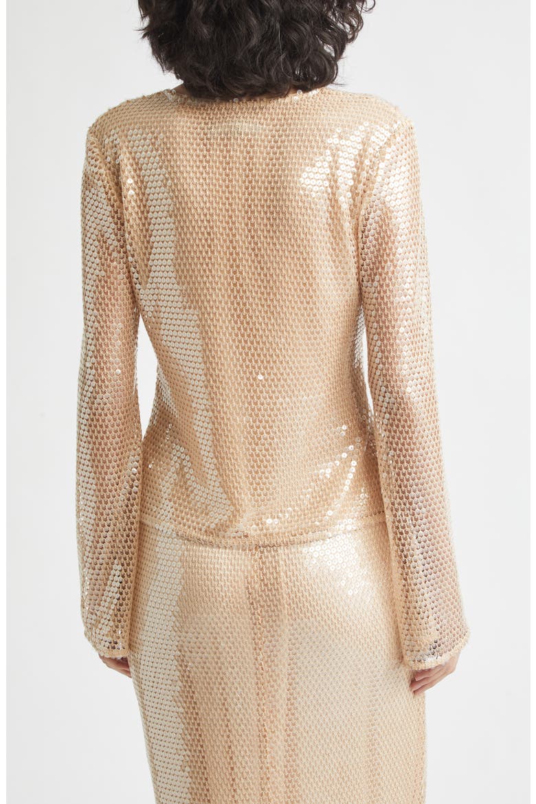 Zuri Sequin Flare Sleeve Top, Alternate, color, SAND DUNE