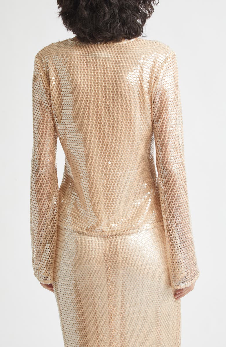 Toccin Zuri Sequin Flare Sleeve Top, Alternate, color, Sand Dune