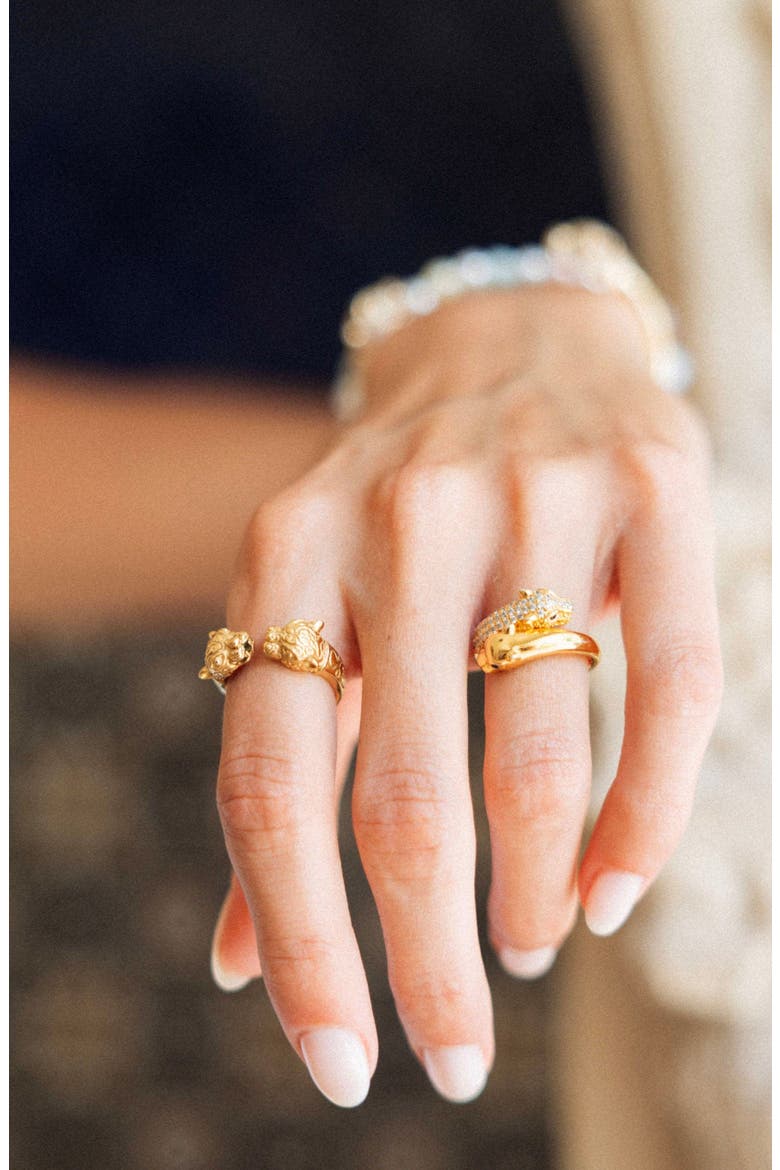 Twisted Panther Gold Ring, Alternate, color, Gold