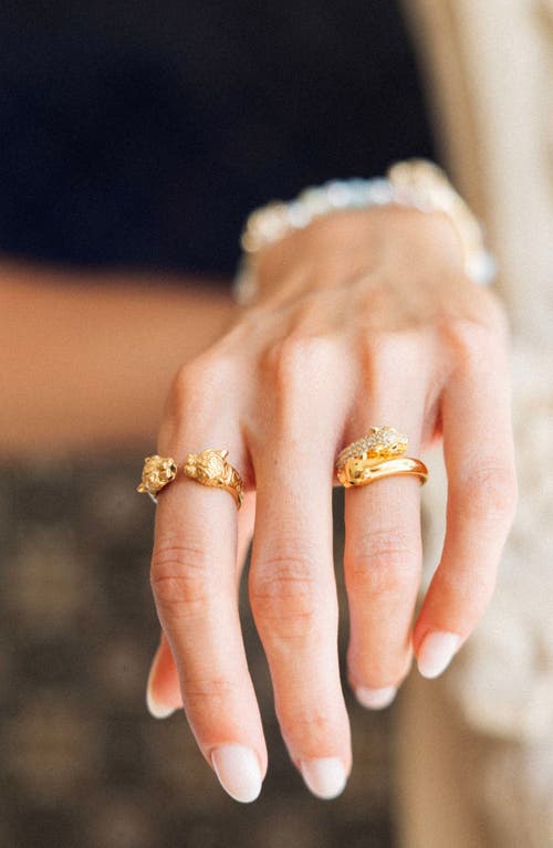 Nialaya Twisted Panther Gold Ring In Gold